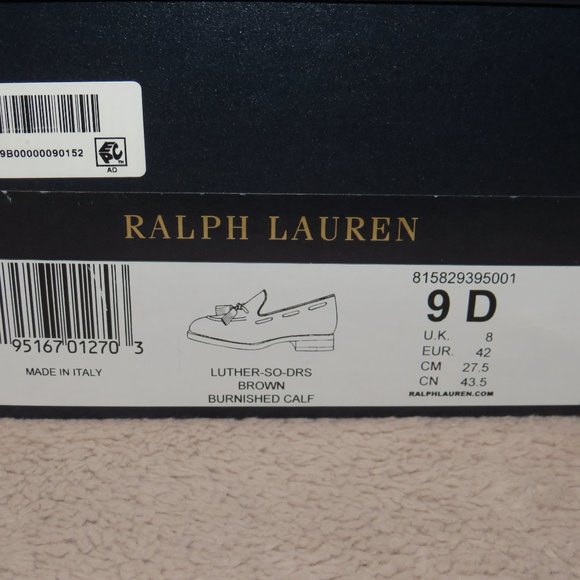 Ralph Lauren Purple Label Luther Brown Burnished Calfskin Loafer 9D NWB $1250 - Picture 12 of 12